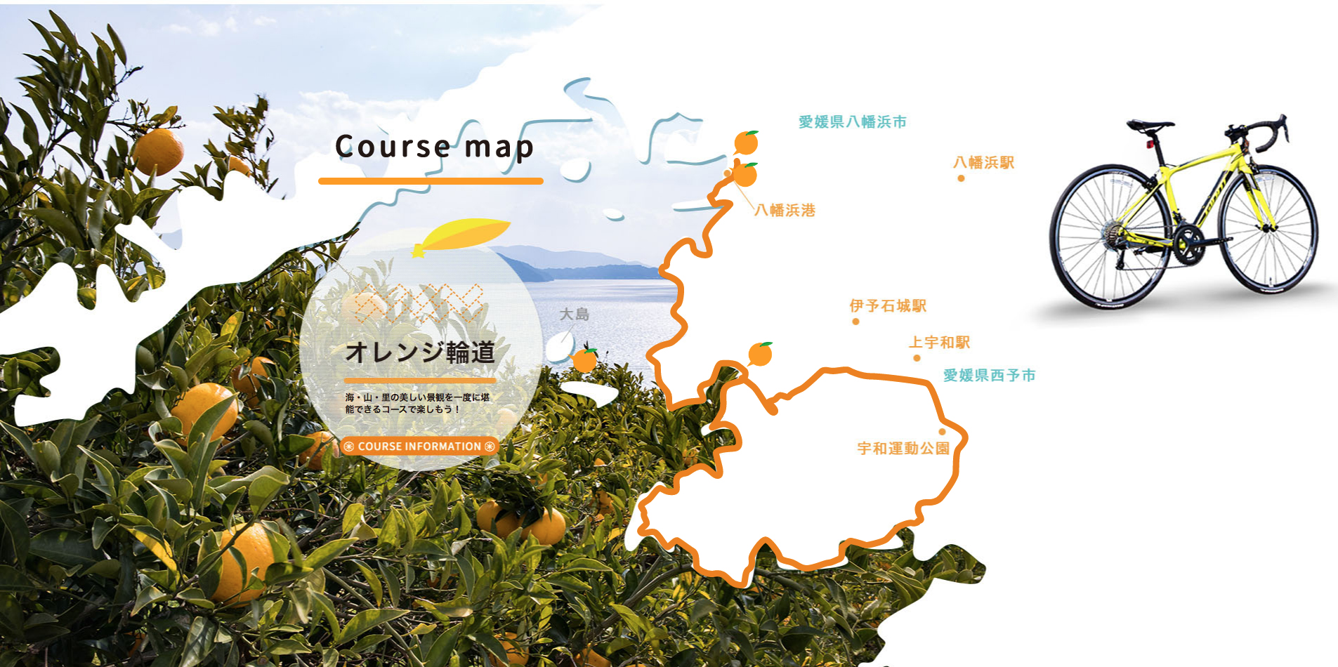 オレンジサイクリングコース_宇和海オレンジ輪道